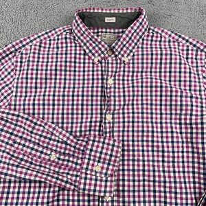 J Crew Shirt Mens Large Purple Plaid Slim Fit Button Down Long Sleeve Preppy